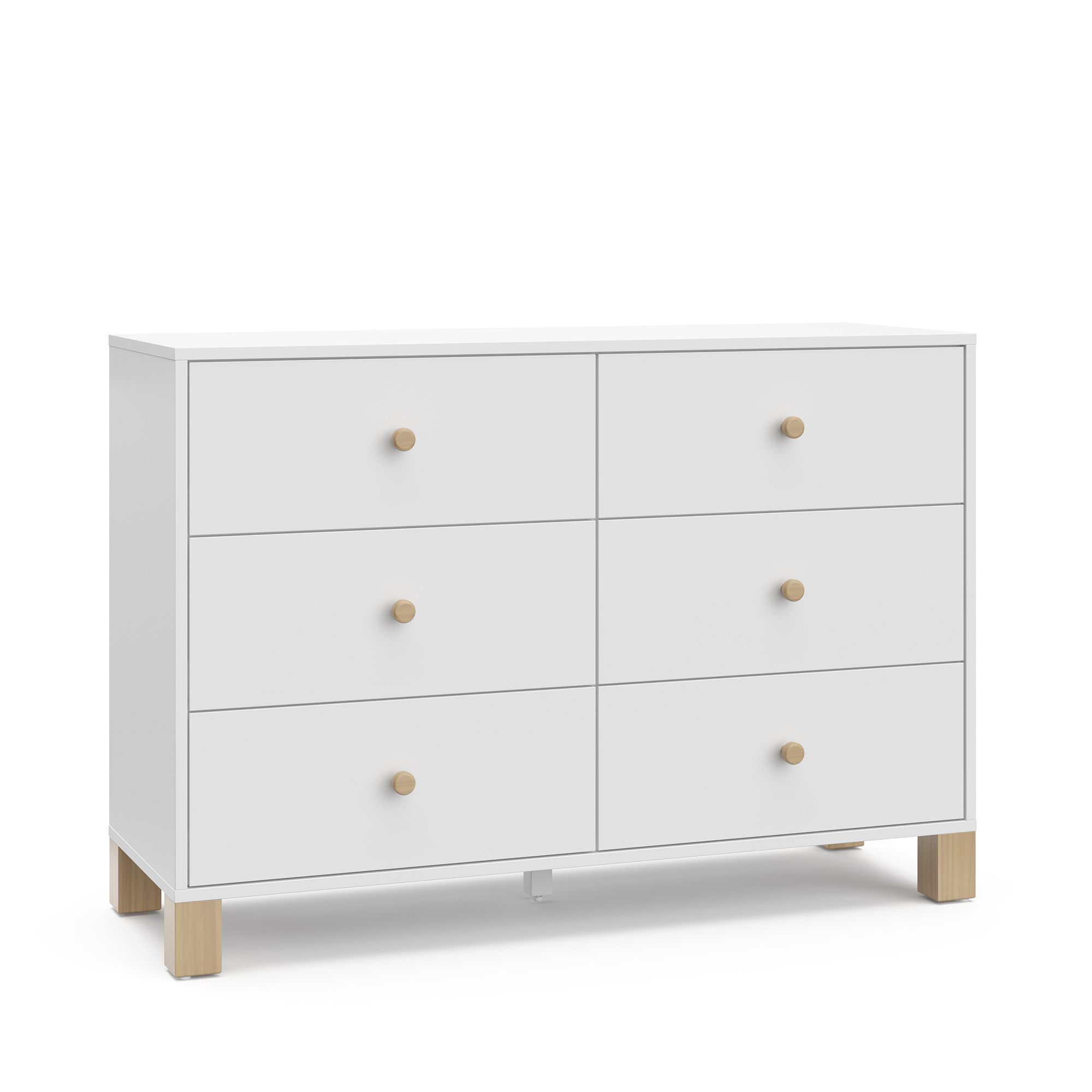 Storkcraft California 6-Drawer Dresser, White Brown