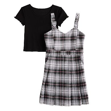 Girls 7-16 Limited Too Buckle Straps Jumper Dress & Tee 2-pc. Set