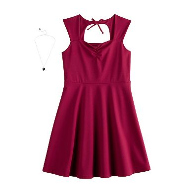 Girls 7-16 Limited Too Tie Back Skater Dress & Necklace Set