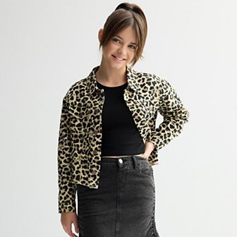 Girls 7-18 Limited Too Cheetah Denim Jacket