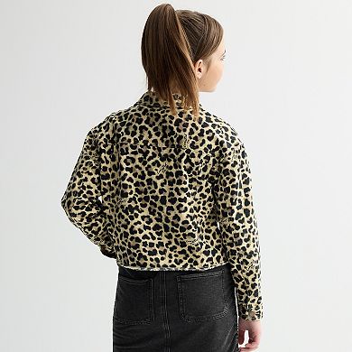Girls 7-18 Limited Too Cheetah Denim Jacket