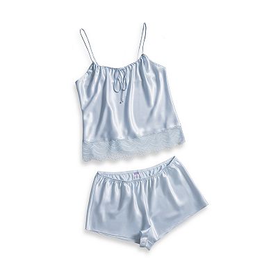 Women's Lilac+London 2-pc. Solid Pajama Cami Top & Tap Pajama Shorts Set