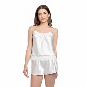 Women's Lilac+London 2 pc Solid Pajama Cami Top & Tap Pajama Shorts Set