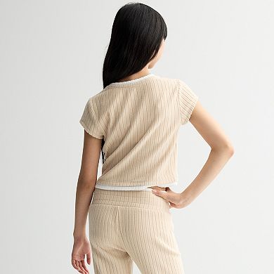Girls 7-16 Limited Too Ribbed Lounge Top