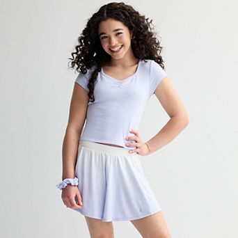 Girls 7-16 Limited Too Pleated 2 pc Short Lounge Set