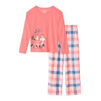 Girls 4-18 Cuddl Duds® 2 pc Cozy Pajama Top & Pajama Bottoms Set in Regular & Plus