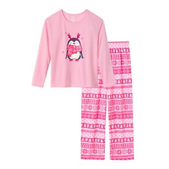 Girls 4-18 Cuddl Duds® 2 pc Cozy Pajama Top & Pajama Bottoms Set in Regular & Plus
