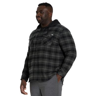 Big & Tall Hurley Long Sleeve Hooded Button-Up Plaid Shirt