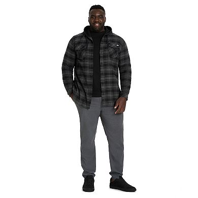 Big & Tall Hurley Long Sleeve Hooded Button-Up Plaid Shirt