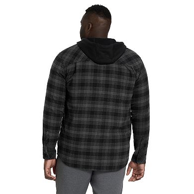 Big & Tall Hurley Long Sleeve Hooded Button-Up Plaid Shirt