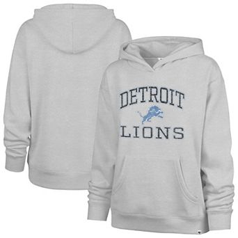 Women's '47 Gray Detroit Lions Clarity Naomi Pullover Hoodie