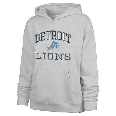 Women's '47 Gray Detroit Lions Clarity Naomi Pullover Hoodie