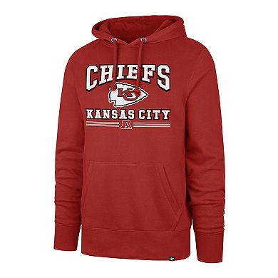 Men's '47 Red Kansas City Chiefs Packed House Headline Pullover Hoodie