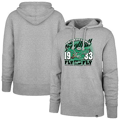 Men's '47 Gray Philadelphia Eagles Regional Headline Pullover Hoodie