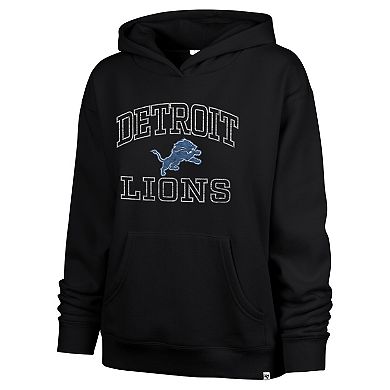 Women's '47 Black Detroit Lions Clarity Naomi Pullover Hoodie