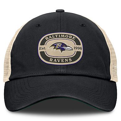 Men's Top of the World Black Baltimore Ravens Team Patch Adjustable Hat