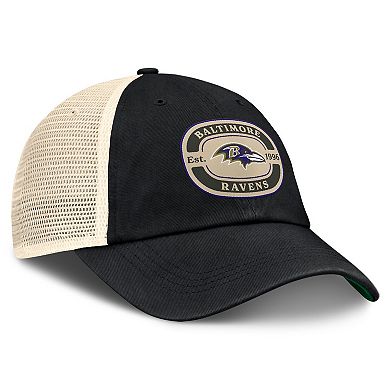 Men's Top of the World Black Baltimore Ravens Team Patch Adjustable Hat