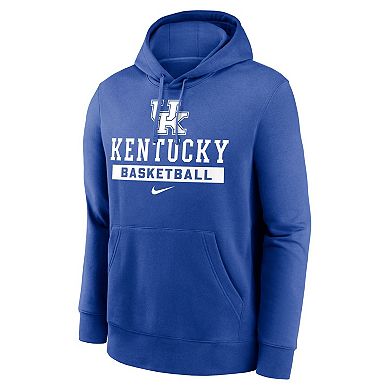 Men's Nike Royal Kentucky Wildcats Basketball Stack Club Fleece Pullover