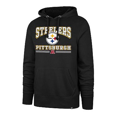 Men's '47 Black Pittsburgh Steelers Packed House Headline Pullover Hoodie