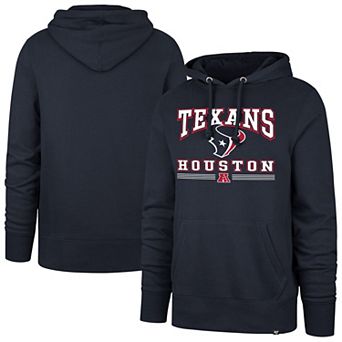 Men's '47 Navy Houston Texans Packed House Headline Pullover Hoodie