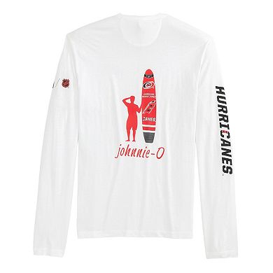 Men's johnnie-O White Carolina Hurricanes Adam Long Sleeve T-Shirt