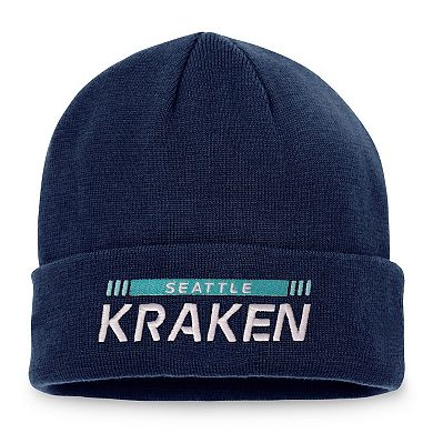 Men's Fanatics Deep Sea Blue Seattle Kraken Game & Train Cuffed Knit Hat