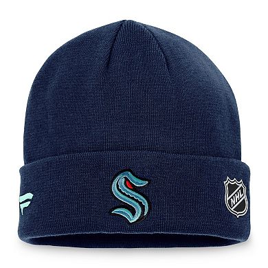 Men's Fanatics Deep Sea Blue Seattle Kraken Game & Train Cuffed Knit Hat