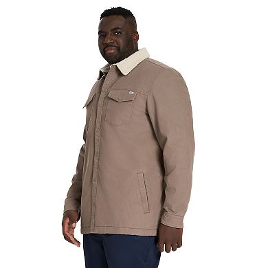 Big & Tall Hurley Canvas Shacket With Sherpa Collar