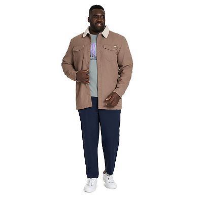 Big & Tall Hurley Canvas Shacket With Sherpa Collar