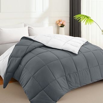Ultra-Lightweight Reversible All-Season Comforter, Cooling Down Alternative Duvet Inserts