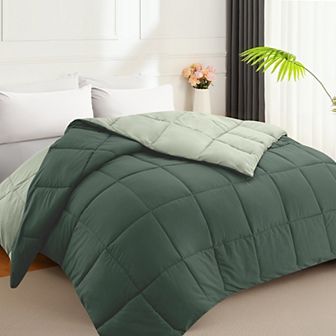 Ultra-Lightweight Reversible All-Season Comforter, Cooling Down Alternative Duvet Inserts