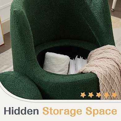 Boucle Make-Up/Vanity Stool, Hiden Storage Space & Stylish Appearance