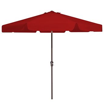 9ft Outdoor Patio Market Umbrella,Valance Table Umbrella with 8 Ribs,Push Button Tilt & Crank