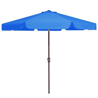 9ft Outdoor Patio Market Umbrella,Valance Table Umbrella with 8 Ribs,Push Button Tilt & Crank