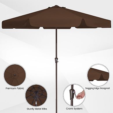 11ft Valance No Tilt Patio Market Umbrella with Crank