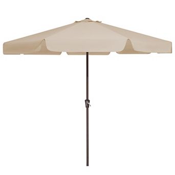 11ft Dark Gray Patio Market Umbrella with Tilt Sagging Edge,Crank & Push-button Tilt