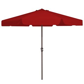 11ft Outdoor Patio Market Umbrella,Valance No Tilt Table Umbrella with 8 Ribs and Crank