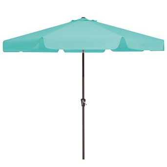 10ft Outdoor Patio Market Umbrella,Valance Table Umbrella with 8 Ribs,Push Button Tilt & Crank