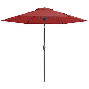 7.5-ft Patio Market Umbrella with Crank & Push-button Tilt