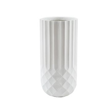 LuxenHome 18.9 in H Tall White MgO Planter