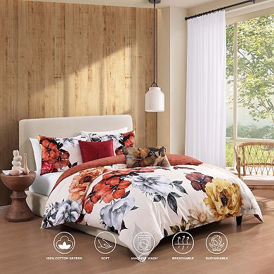 Bebejan Carnelian Flora 5 Piece Reversible Comforter Set