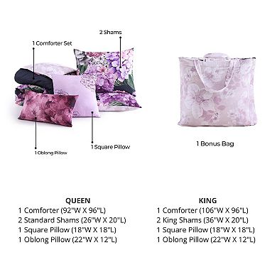 Bebejan Purple Bliss 5 Piece Reversible Comforter Set