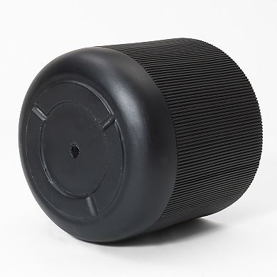 LuxenHome 14.8-Inch Round Black Stripes MgO Planter