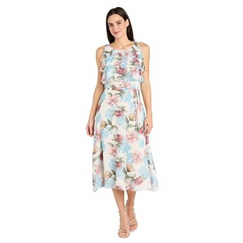 Women's R&M Richards Chiffon Tiered Bodice Dress