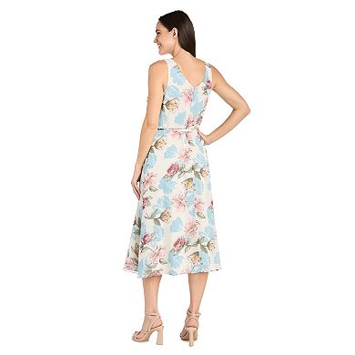 Women's R&M Richards Chiffon Tiered Bodice Dress