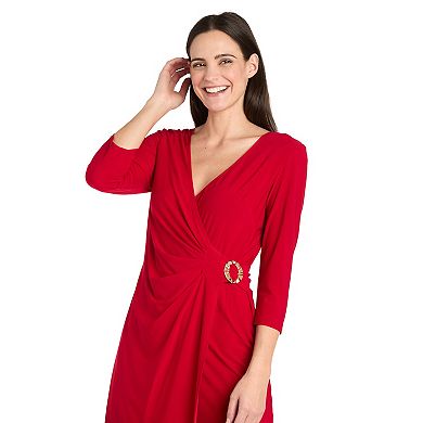 Women's R&M Richards Short Faux Wrap Dress