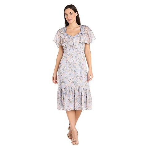 Женские платья R&M Women's R&M Richards Capelet Shirred Midi Dress