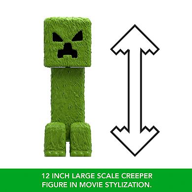 Mattel Minecraft Creeper Large-Scale Action Figure, 12-inch Character Collectible Inspired by the Movie