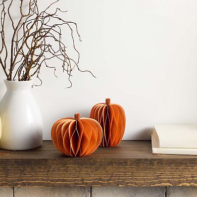 Celebrate Together™ 2-pk. Round Paper Pumpkin Table Decor