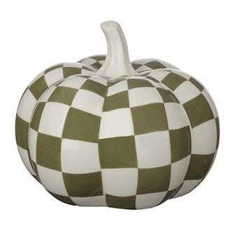 Celebrate Together™ Fall Checkered Pumpkin Earthenware Table Decor